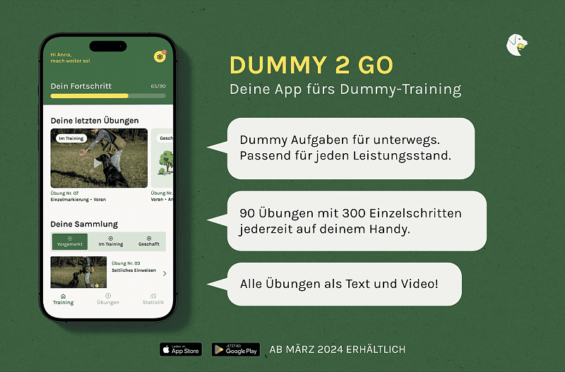Trainingsideen für deinen Jagdhund immer in der Hosentasche – die Dummy 2 Go App